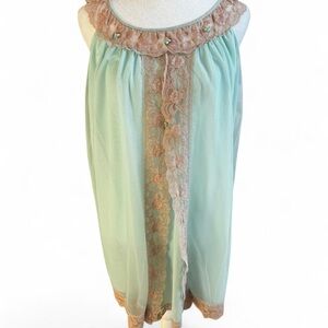Vintage Mint Green Lace Trim Nightgown
